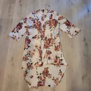 Windsor Sheer Floral Kimono Duster Size Small